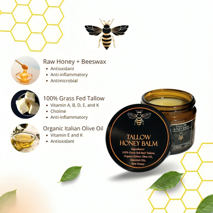 Vivot® Organic Grass-Fed Beef Tallow Balm with Raw Honey