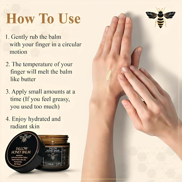 Vivot® Organic Grass-Fed Beef Tallow Balm with Raw Honey